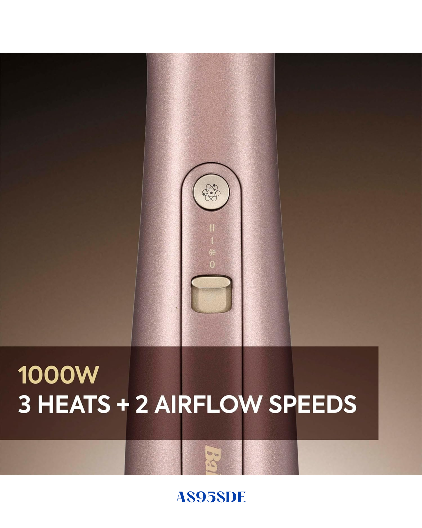BaByliss 3-in-1 Hot Air Styling Brush 1000W Rose Gold