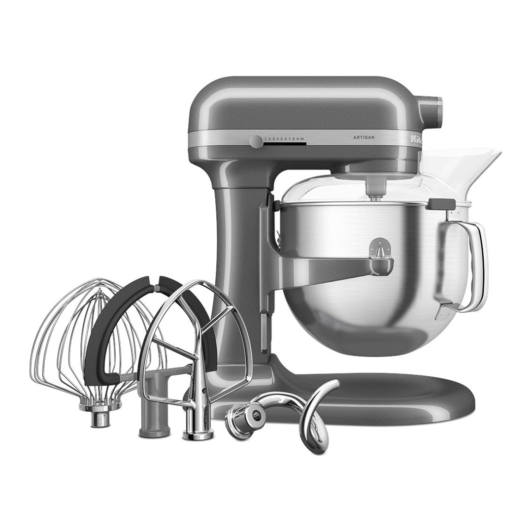 عجانة KitchenAid Artisan 6.6L لون Medallion Silver مع جميع الملحقات