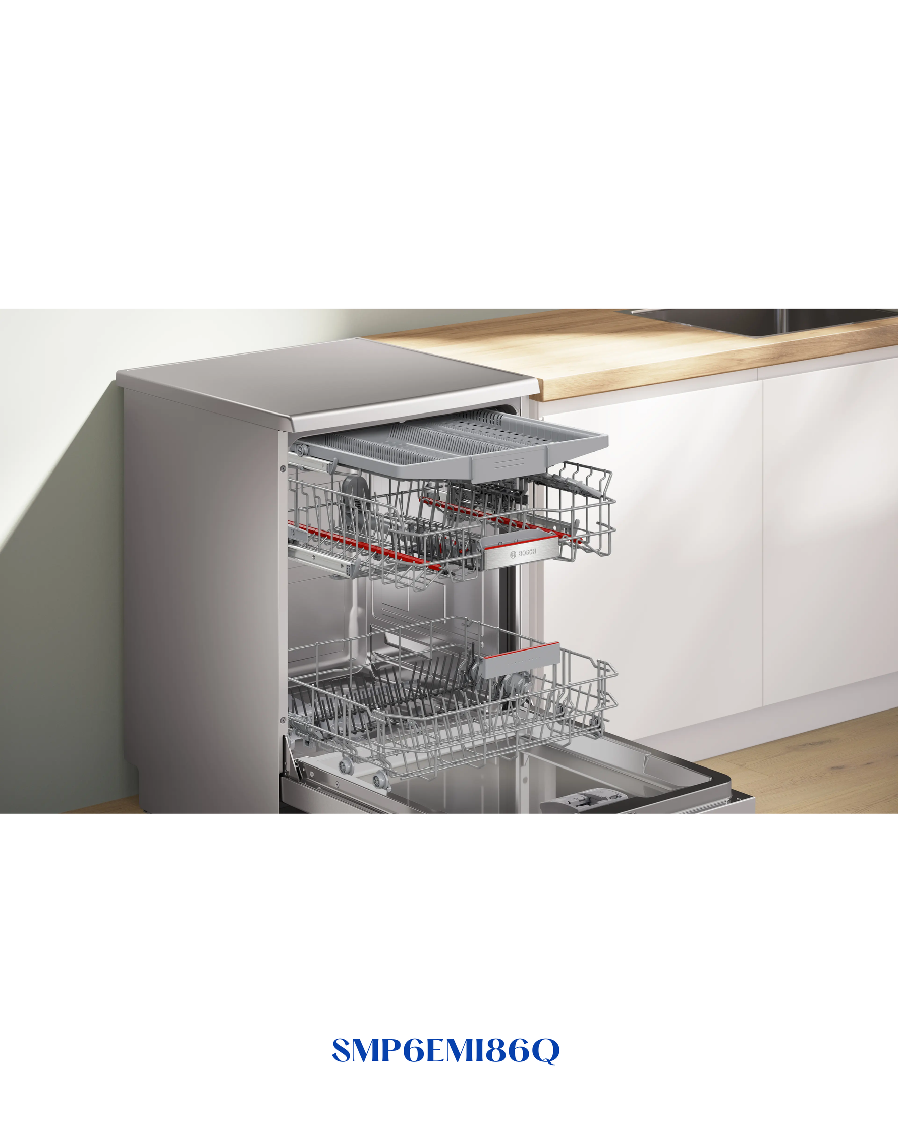 Bosch Series 6 Free-standing Dishwasher 60 cm Silver Inox 13 Place Settings