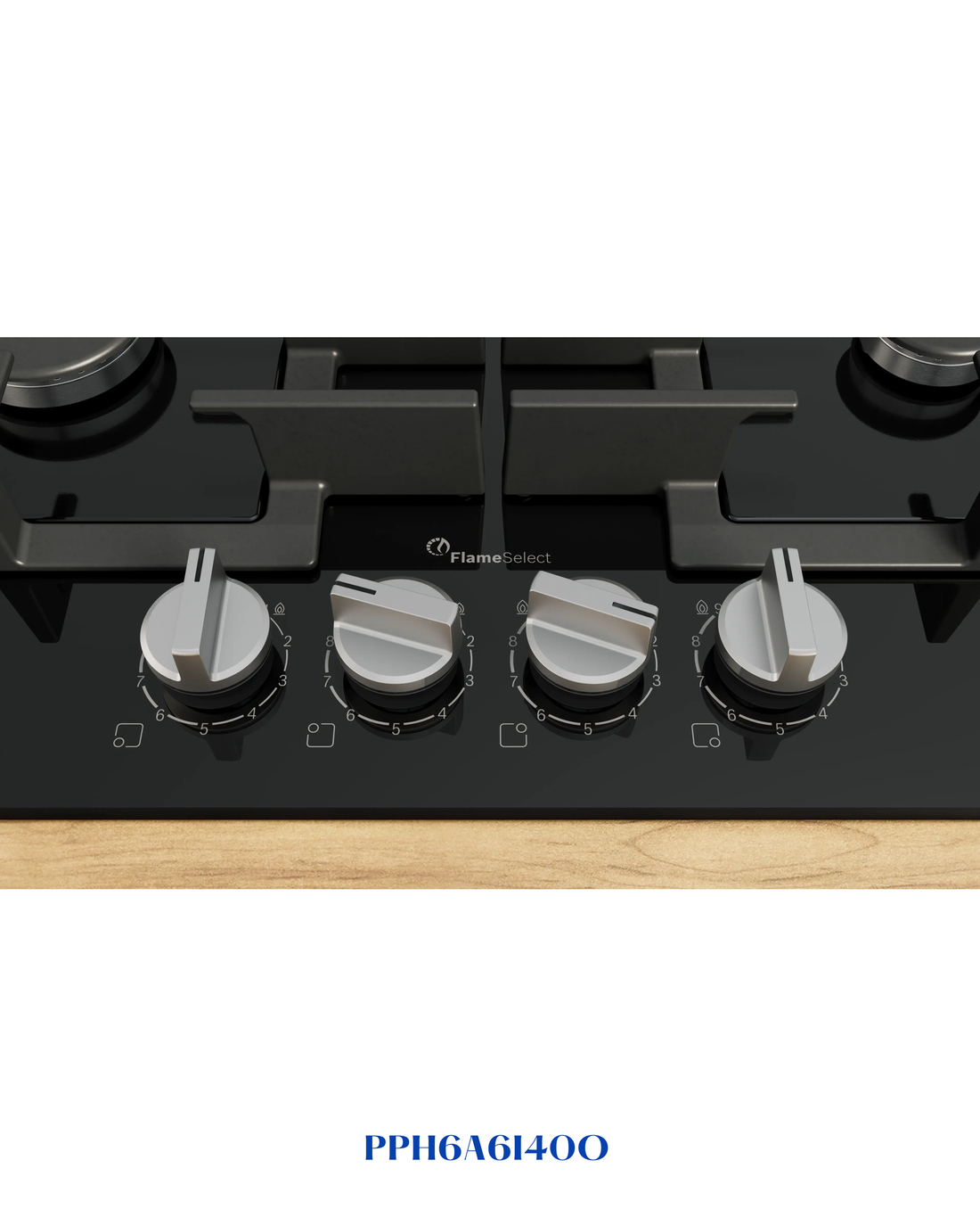 Bosch Series 6 Gas Hob 60 cm Tempered Glass, Black 8kW