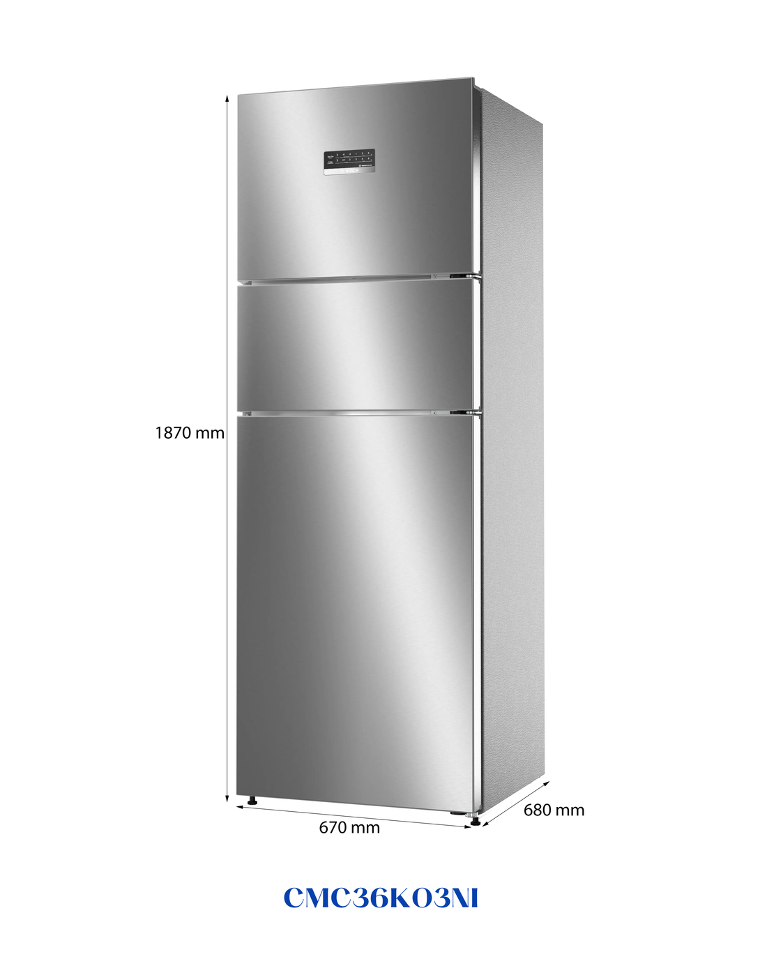 Bosch Series 4 Free-standing Triple Door Fridge-Freezer 335L