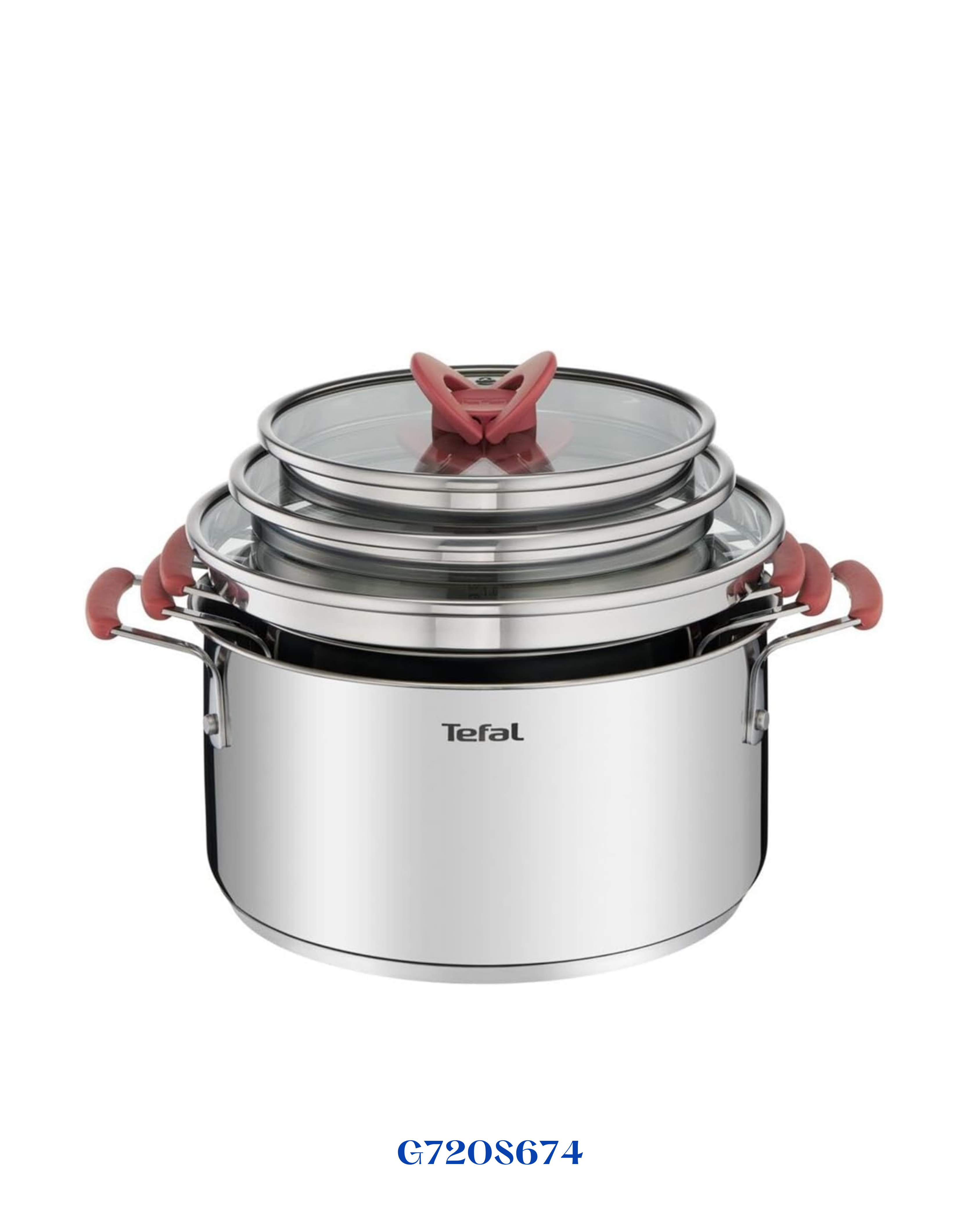 TEFAL OPTI'SPACE 6-PIECE COOKWARE SET STEWPOTS WITH LIDS (18/20/24 CM)